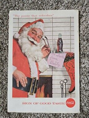 1957 Coca Cola Vintage Santa ad